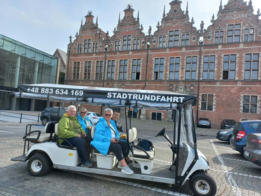 Gdansk: Top Unlimited Beer & Highlights Tour by Golf Buggy - Motława River views and the thousand-year story you can picture