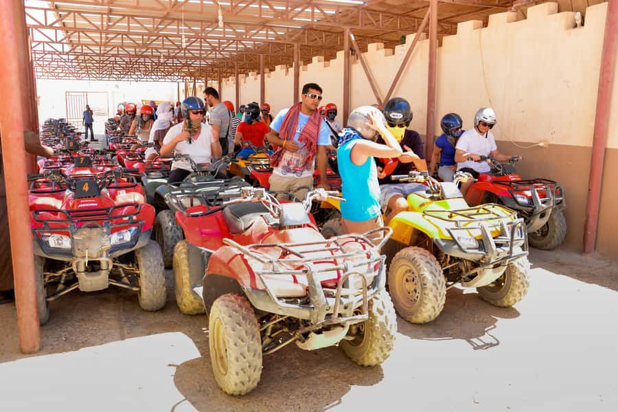 Hurghada: Full-Day Quad & Camel Ride, Stargazing, & Dinner - The quad biking ride: safety first, then sand speed