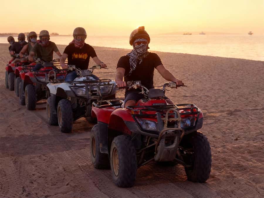 Hurghada: Quad Bike, Sea, Camel, Safari, Stargazing & Dinner - Quad biking: safety briefing, practice, and normal vs fast groups