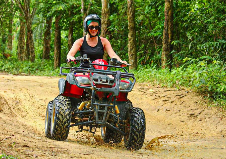 KhaoLak:ATV, ZipLine, & Rafting Adventure Monkey Cave Temple - The ride out of Khao Lak and the camp warm-up