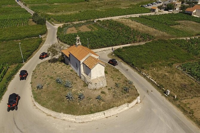 Korcula Island Private Buggy Beach Hunting Safari with lunch - The Lumbarda gravel roads: olive groves and vineyard views
