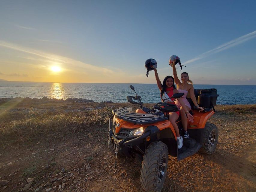 Malia: Off-Road Quad Safari Evening Tour / optional transfer - Milatos: Historic Caves, Short Hiking, and a Calm Break
