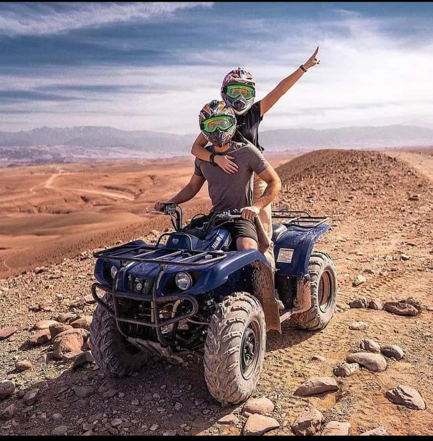 Marrakech: Agafay Desert Quad, Camel Ride & Dinner Show - Quad Biking in Agafay: Real Dusty Fun with Safety in Front