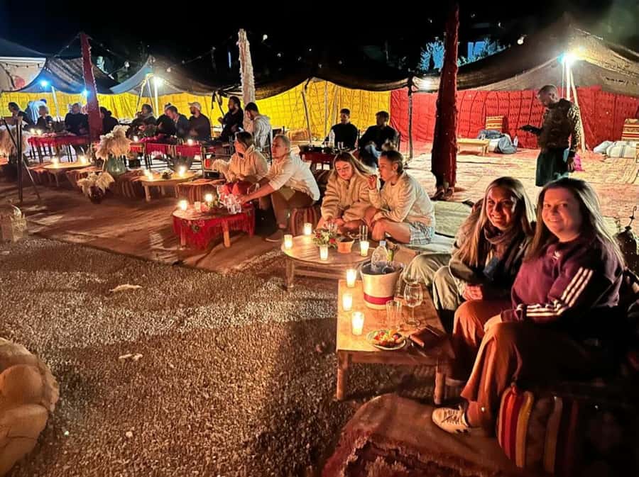 Marrakech: Buggy Ride, Pool & Dinner Show in Agafay Desert - Berber camp dinner: tea first, then tagine and the stars