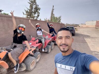 Marrakech: Palmeraie Quad Bike & Traditional Moroccan Spa - Palmeraie quad biking: rocky terrain, palm groves, and Atlas views