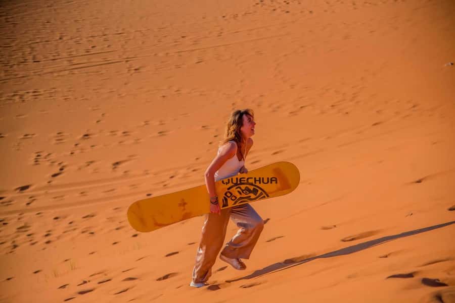 Marrakech to Fes: Quad, Dinner, Camel, 3-Day Desert Tour - Merzouga and Erg Chebbi: sunset, sandboarding, and the stars