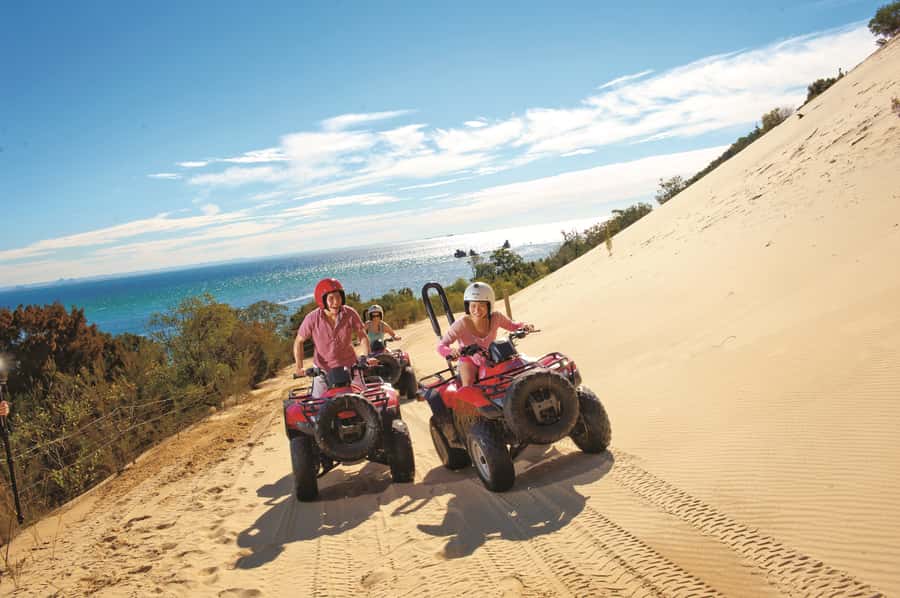 Moreton Island: Tangalooma ATV Quad Bike & Dolphin Feeding - ATV quad biking across beach and bushland: the core thrill