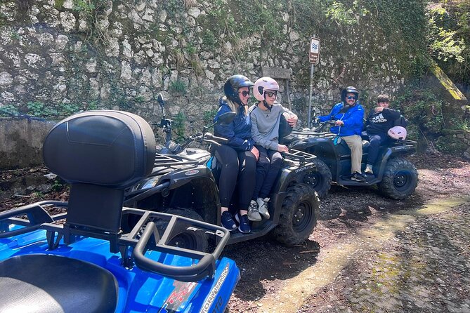 Off-Road ATV - Quad Adventure on Mount Faito from Sorrento - First big view near Positano at Santa Maria del Castello