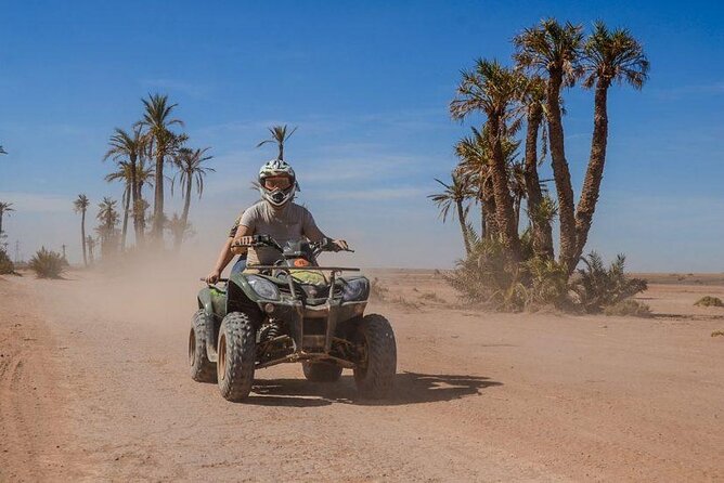 Quad bike ride palm grove Desert of Marrakech mountain bike - Helmets, Goggles, and a Safety Orientation That Sets the Tone