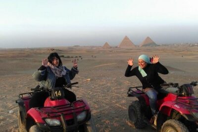 Quad Bike Trip At Desert of Giza Pyramids - Getting your buggy ready at the base station