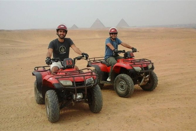 Quad Bike Trip At Desert of Giza Pyramids - Safety gear reality check: helmets, guides, and vehicle condition