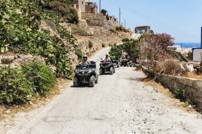 Santorini: ATV Quad Bike Tour with Lunch - The Route: Black Sand Beach and Emporio Windmills