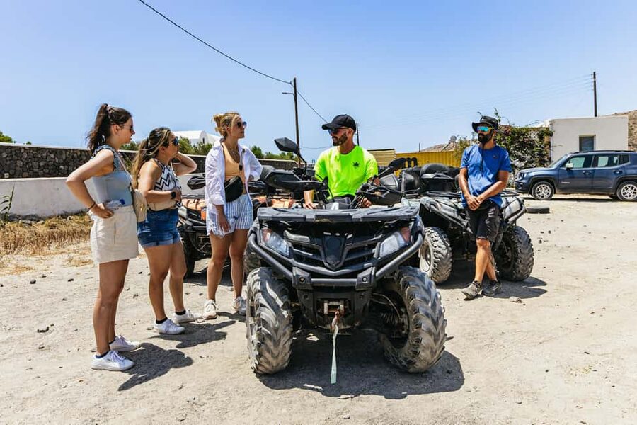Santorini: ATV Quad Bike Tour with Lunch and Pickup - Vlichada Beach and volcanic cliffs: the quieter kind of beach time