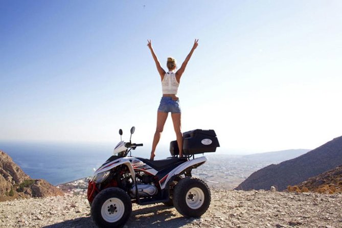 Santorini ATV-Quad Experience: Off-Road Adventure & Hotel Pickup - Stop 1: Perissa Black Sand Beach and the quick launch