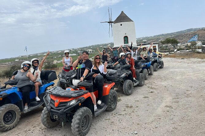 Santorini ATV-Quad Experience: Off-Road Adventure & Hotel Pickup - Windmills and vineyards: the scenic connector day-part