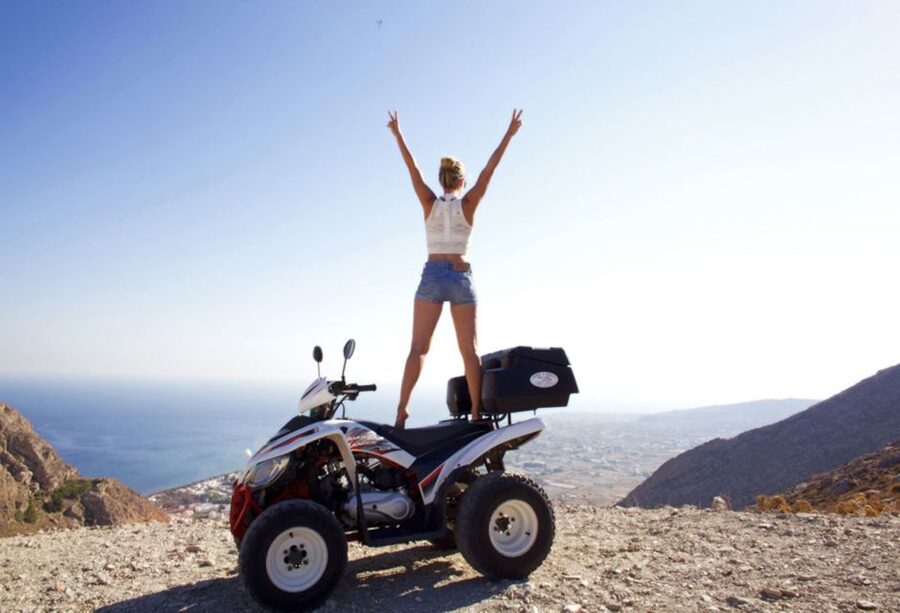Santorini: ATV-Quad Experience Tour + Transportation - Emporio and the Venetian castle area: ride in, wander streets on foot