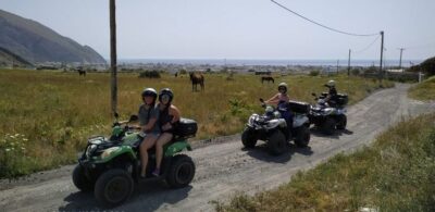 Santorini: ATV-Quad Experience Tour + Transportation - The black beach start: Perissa-area energy and a real “get going” moment