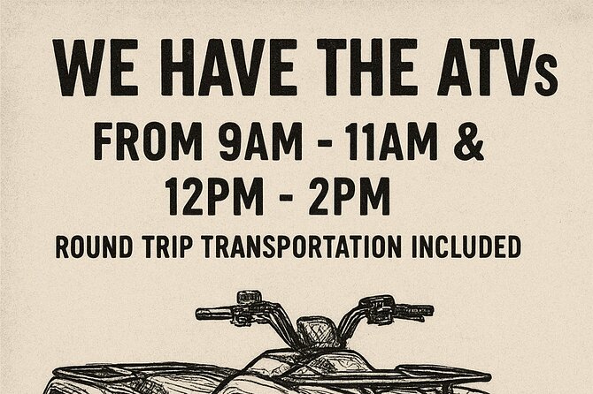 Single ATV Experience: Free Piña Colada + Hacienda Transfer - Getting Picked Up in San Juan and Building Confidence Fast