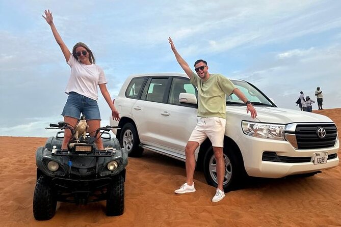 Sunset Desert Safari Quad bike Camel ride Sand Board & BBQ Dinner - Pickup, Duration, and Group Size: The Nuts and Bolts