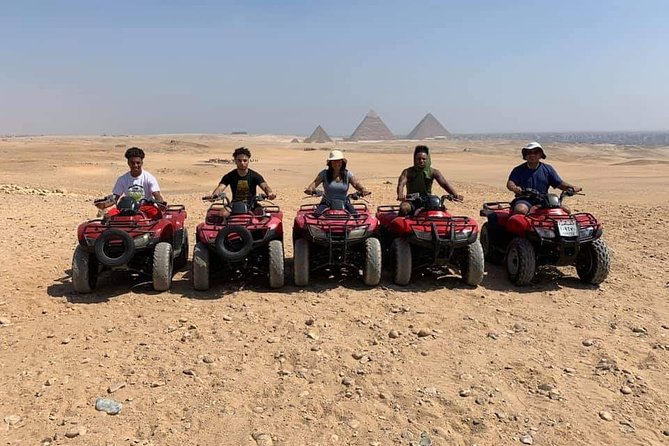Top rated ATV quad bike at the Desert of Giza Pyramids - The Giza Plateau Views: Cheops, Chephren, and Mykerinus in Your Photos