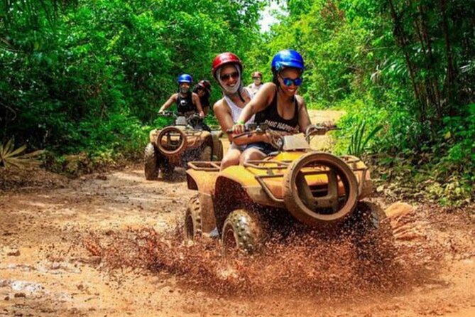Tulum Half-Day Jungle Adventure ATV, Ziplines (4) & Mexican Snack - Cenote cave swim: lifejacket included and torch-led exploration