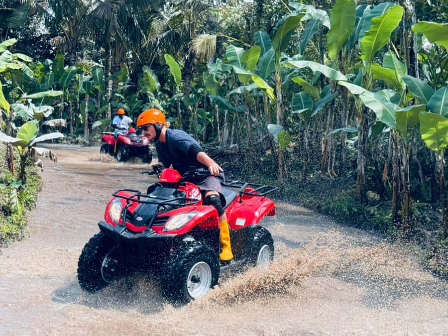 Ubud: ATV Quad Bike & Zip-Line Adventure with Meal - Quad biking in Ubud: jungle trails, villages, tunnels, and muddy fun