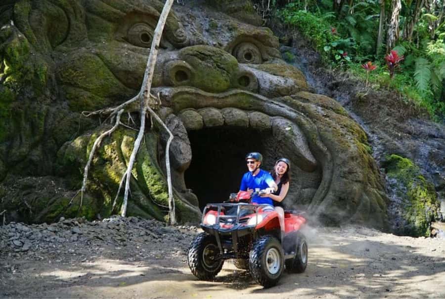 Ubud Bali ATV Alasan Adventure Gorila Cave & Cretya Pool Bar - Mud track and wet arena: the real workout part