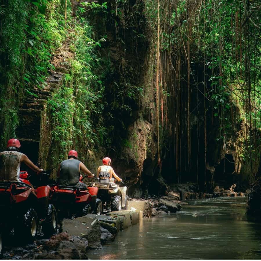 Ubud: Quad ATV Waterfalls & Barong Caves - Break time, buffet lunch, and shower access
